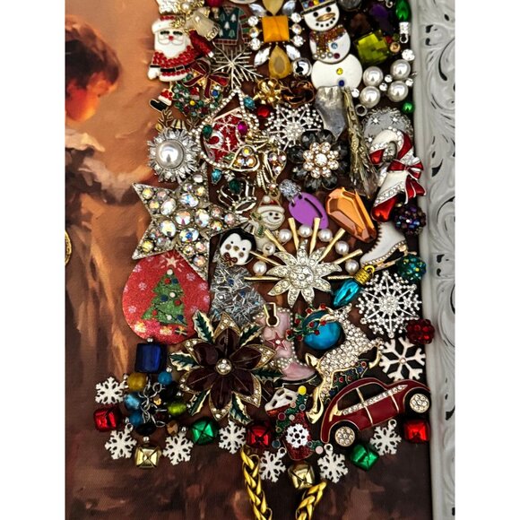Original Designs By Betty Christmas Jewelry Tree Art Framed 17" x 14" Multicolor - Picture 4 of 8
